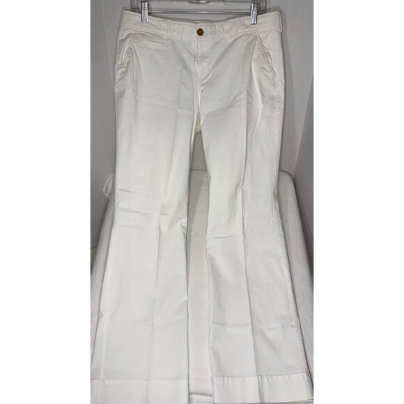 OLD NAVY Women 12 Regular White Perfect BootCut Khaki Chino Pants Cotton Stretch - Picture 10 of 13
